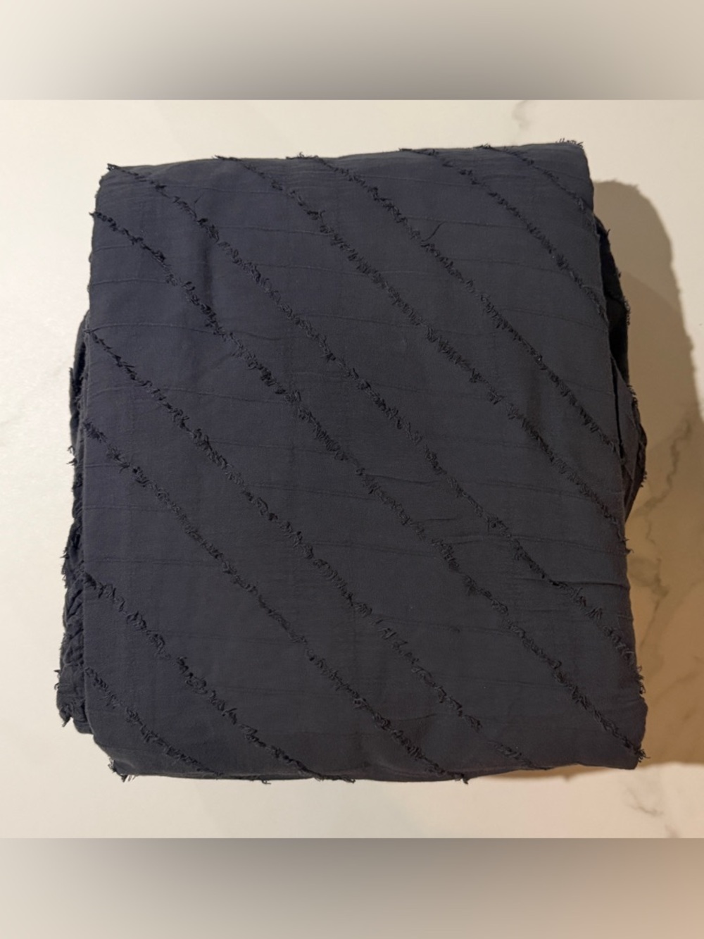 UO Home Black Duvet Cover Textured 100%Cotton